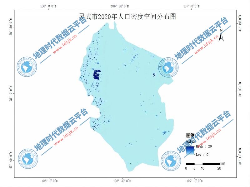 全国范围人口密度数据