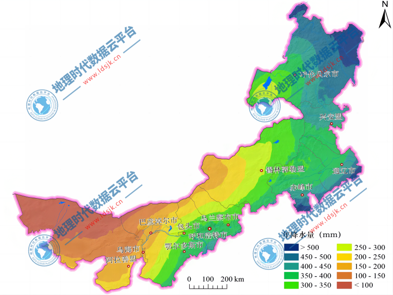 1980-2020年多年年降水量